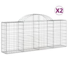 Vidaxl Obokane gabion košare 2 kosa 200x30x80/100 cm pocinkano železo