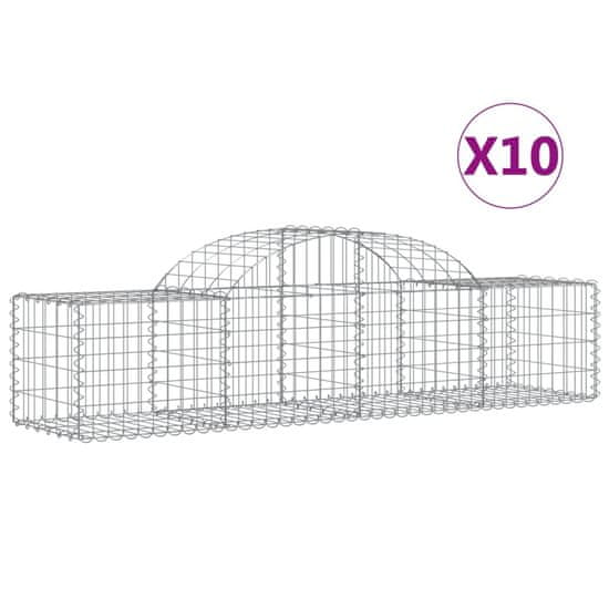 Vidaxl Obokane gabion košare 10 kosov 200x50x40/60 cm pocinkano železo