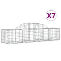 Vidaxl Obokane gabion košare 7 kosov 200x50x40/60 cm pocinkano železo