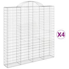 Vidaxl Obokane gabion košare 4 kosa 200x30x200/220 cm pocinkano železo