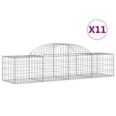 Vidaxl Obokane gabion košare 11 kosov 200x50x40/60 cm pocinkano železo