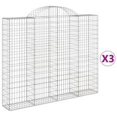 Vidaxl Obokane gabion košare 3 kosi 200x30x160/180 cm pocinkano železo