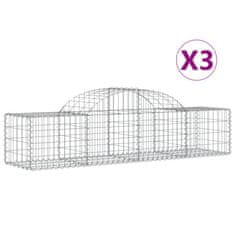 Vidaxl Obokane gabion košare 3 kosi 200x50x40/60 cm pocinkano železo