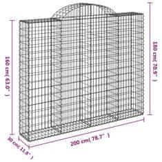 Vidaxl Obokane gabion košare 4 kosi 200x30x160/180 cm pocinkano železo