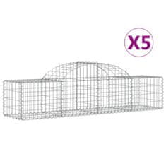 Vidaxl Obokane gabion košare 5 kosov 200x50x40/60 cm pocinkano železo