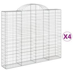 Vidaxl Obokane gabion košare 4 kosi 200x30x160/180 cm pocinkano železo