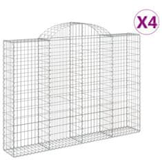 Vidaxl Obokane gabion košare 4 kosi 200x30x140/160 cm pocinkano železo