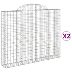 Vidaxl Obokane gabion košare 2 kosa 200x30x160/180 cm pocinkano železo