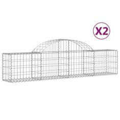 Vidaxl Obokane gabion košare 2 kosa 200x30x40/60 cm pocinkano železo