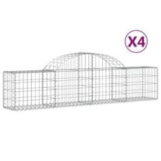 Vidaxl Obokane gabion košare 4 kosi 200x30x40/60 cm pocinkano železo