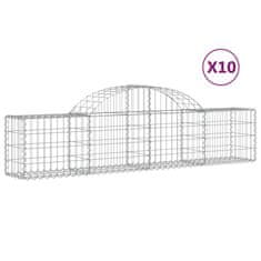 Vidaxl Obokane gabion košare 10 kosov 200x30x40/60 cm pocinkano železo