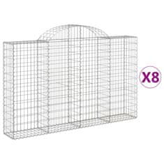 Vidaxl Obokane gabion košare 8 kosov 200x30x120/140cm pocinkano železo