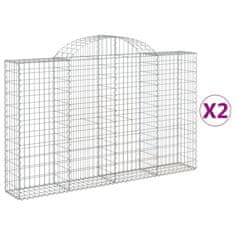 Vidaxl Obokane gabion košare 2 kosa 200x30x120/140 cm pocinkano železo