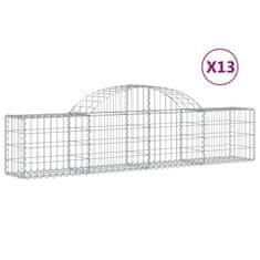 Vidaxl Obokane gabion košare 13 kosov 200x30x40/60 cm pocinkano železo