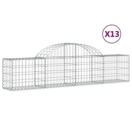 Vidaxl Obokane gabion košare 13 kosov 200x30x40/60 cm pocinkano železo