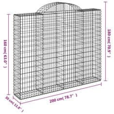 Vidaxl Obokane gabion košare 2 kosa 200x30x160/180 cm pocinkano železo