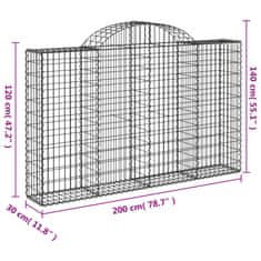 Vidaxl Obokane gabion košare 4 kosi 200x30x120/140 cm pocinkano železo