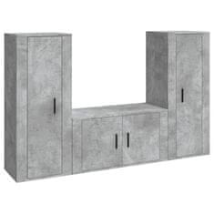 Vidaxl Komplet TV omaric 3-delni betonsko siv inženirski les