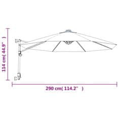 Vidaxl Stenski senčnik z LED diodami jabolčno zelen 290 cm