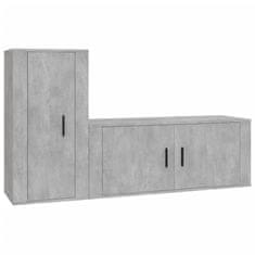 Vidaxl Komplet TV omaric 2-delni betonsko siv inženirski les