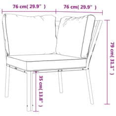 Vidaxl Vrtni stol s peščenimi blazinami 76x76x79 cm jeklo