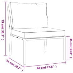 Vidaxl Vrtni stoli s sivimi blazinami 2 kosa 60x74x79 cm jeklo