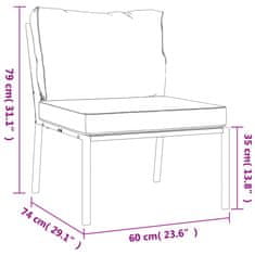 Vidaxl Vrtni stoli s peščenimi blazinami 2 kosa 60x74x79 cm jeklo