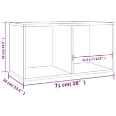 Vidaxl Škatla za shranjevanje plošč betonsko siva 71x34x36 cm les