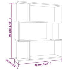 Vidaxl Knjižna omara/paravan betonsko siva 80x24x96 cm iverna plošča