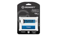 Kingston Ironkey USB disk, 128 GB, Keypad 200, 3.2 Gen1, FIPS 140-3Lvl 3, AES-256, moder IKKP200/128GB