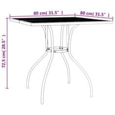 Vidaxl Vrtna miza antracit 80x80x72,5 cm jeklena mreža