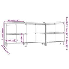 Vidaxl Komoda 3 kosa betonsko siva 60x35x70 cm inženirski les