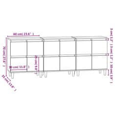 Vidaxl Komoda 3 kosa betonsko siva 60x35x70 cm inženirski les