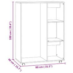 Vidaxl Garderobna omara sonoma hrast 80x40x110 cm iverna plošča