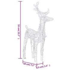 Vidaxl Božični jeleni s sanmi 280x28x55 cm iz akrila