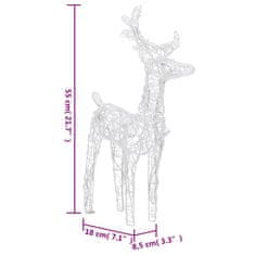 Vidaxl Božični severni jeleni 2 kosa toplo beli 80 LED akril
