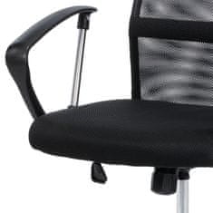 Autronic Pisarniški stol z naslonom za glavo iz eko usnja, oblazinjen s črno tkanino MESH in mrežo M KA-E305 BK