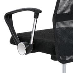Autronic Pisarniški stol z naslonom za glavo iz eko usnja, oblazinjen s črno tkanino MESH in mrežo M KA-E305 BK