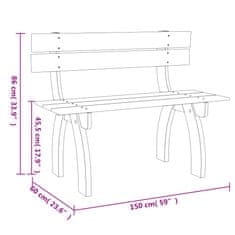 Vidaxl Vrtna klop 150 cm impregnirana borovina