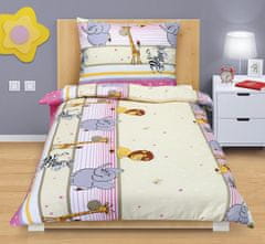 Bombažno posteljno perilo Junior - 140x200, 70x90 cm - Safari pink