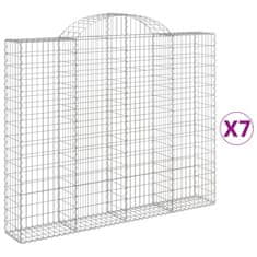 Vidaxl Obokane gabion košare 7 kosov 200x30x160/180cm pocinkano železo