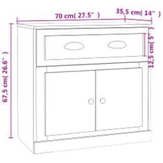 Vidaxl Komoda dimljeni hrast 70x35,5x67,5 cm inženirski les