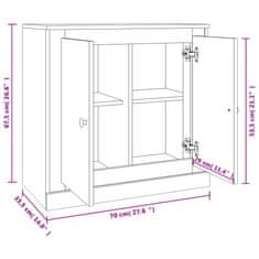 Vidaxl Komoda siva sonoma 70x35,5x67,5 cm inženirski les