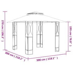 Vidaxl Paviljon s streho antracit 300x300x270 m jeklo