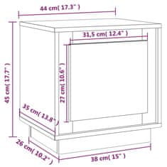 Vidaxl Nočna omarica 2 kosa dimljeni hrast 44x35x45 cm inženirski les