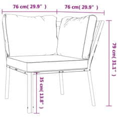 Vidaxl Vrtni stol s peščenimi blazinami 76x76x79 cm jeklo