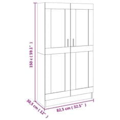 Vidaxl Knjižna omara betonsko siva 82,5x30,5x150 cm inženirski les