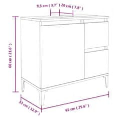 Vidaxl Kopalniška omarica črna 65x33x60 cm inženirski les