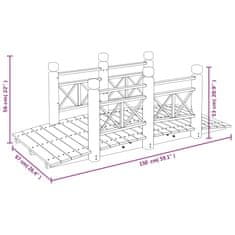 Vidaxl Vrtni most z ograjami 150x67x56 cm trdna smrekovina