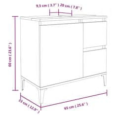 Vidaxl Kopalniška omarica bela 65x33x60 cm inženirski les